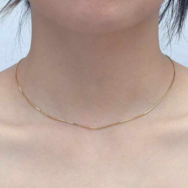0.75mm Sterling Silver Box Chain Necklace