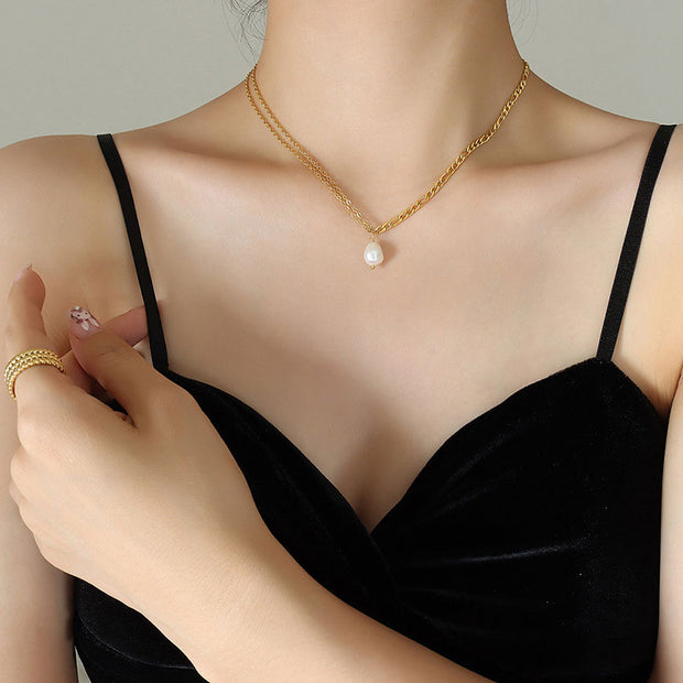 Double Layer Pearl Necklace