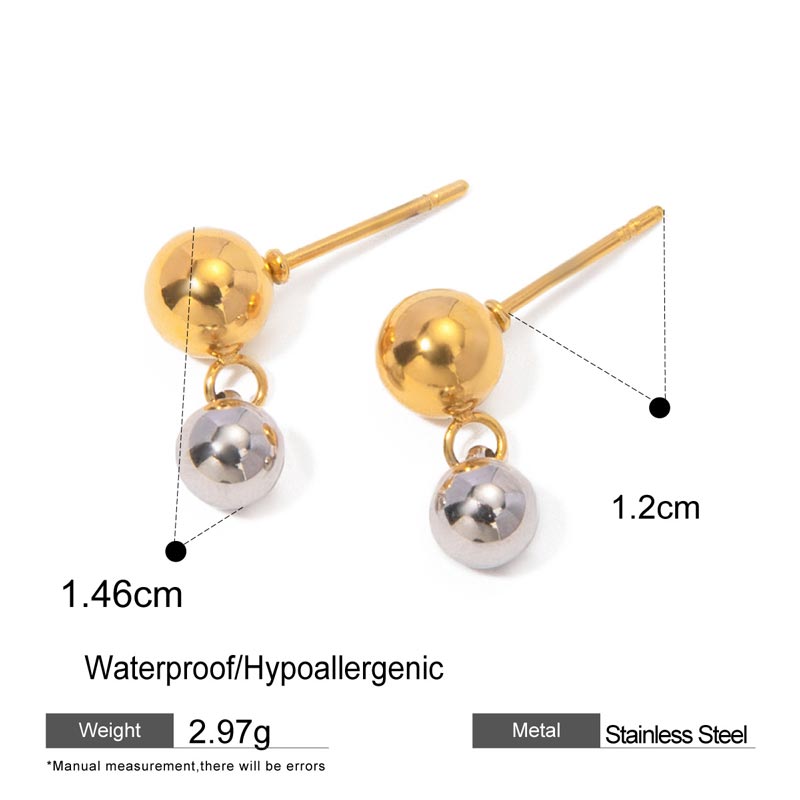 Two Tone Ball Stud Earring