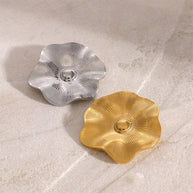 Textured Floral Brooch | Stainless Steel Minimalist Suit Pin