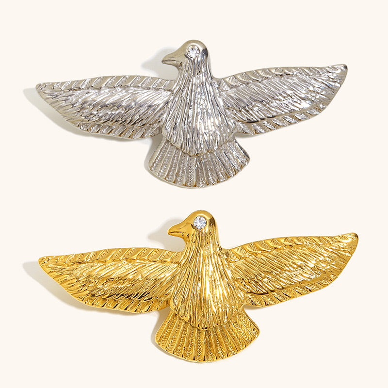 Songbird Brooch | 18K Gold Plated Stainless Steel Elegant Pin