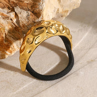 18K Gold C Shape Hair Tie Ponytail Holder JXH2408010