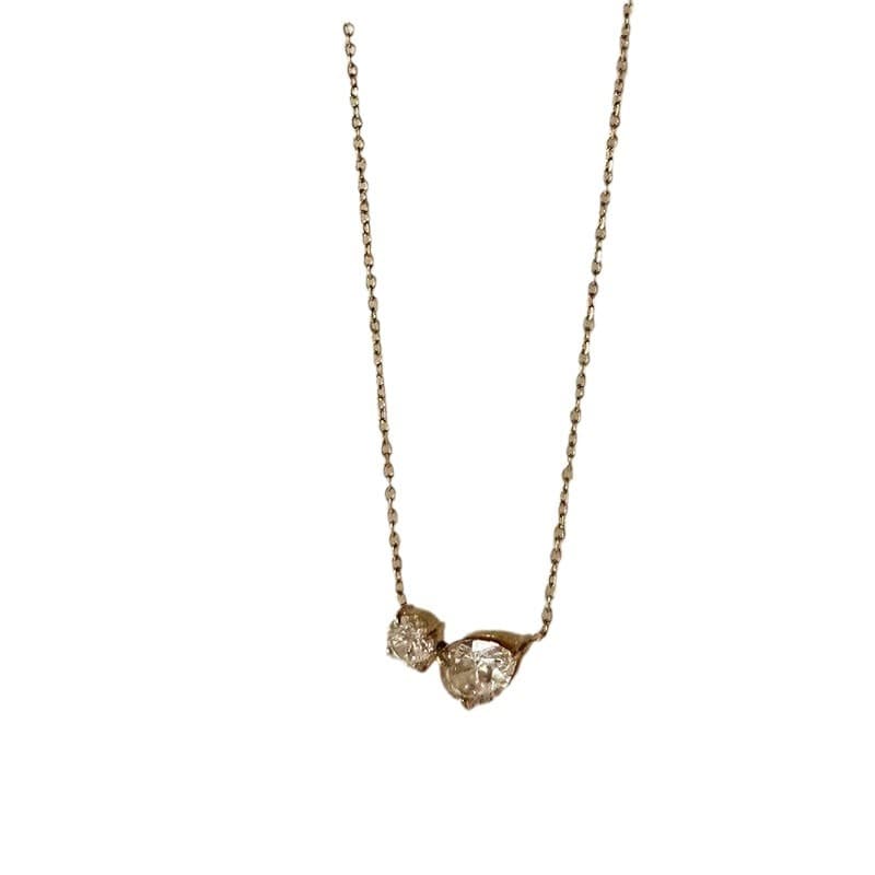 Double CZ Chain Necklace JO329