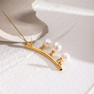 Pearl Pendant Brooch | Minimalist Adjustable Bar Pin Women