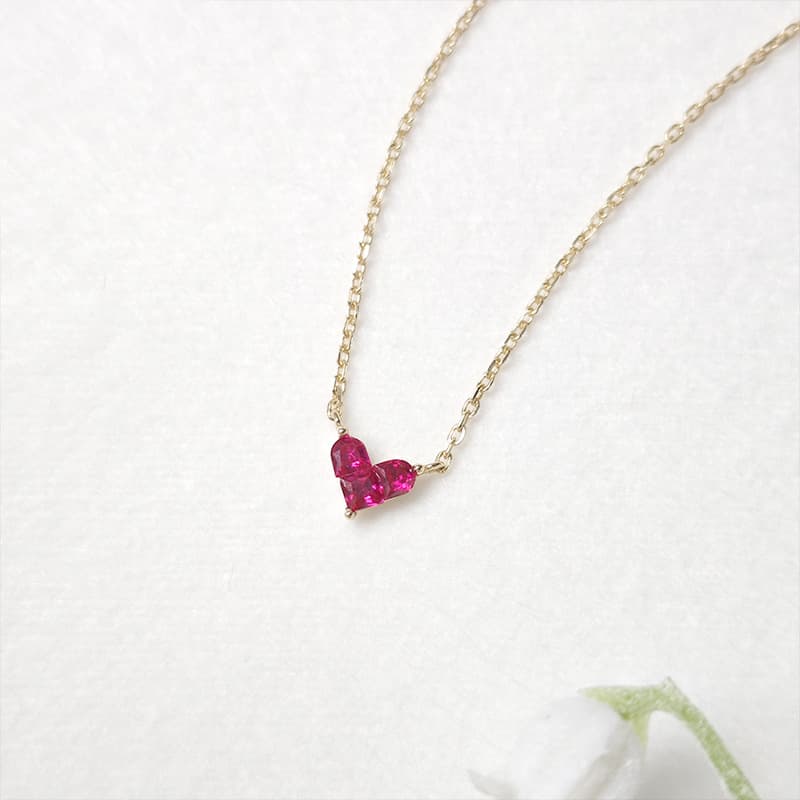 Heart Red Corundum Necklace GS628