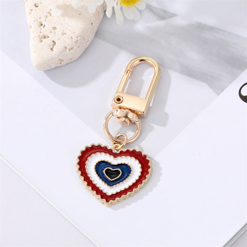 Evil Eye Keychain | Colorful Drop Charm | Heart Shape
