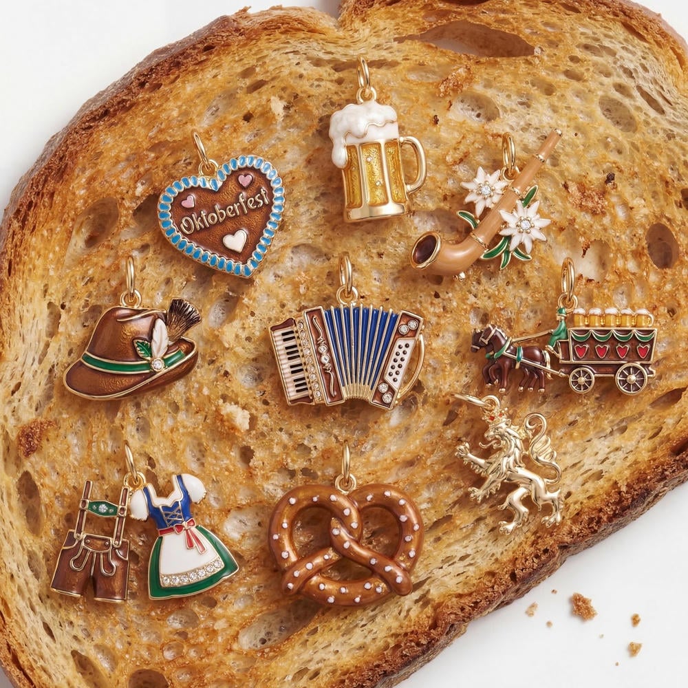 Oktoberfest Themed Enamel Charm DIY Jewelry Pendant JX261712KI