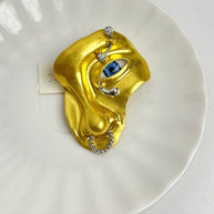 Nose Ring Mask Brooch | Half-Face Dramatic Lapel Pin