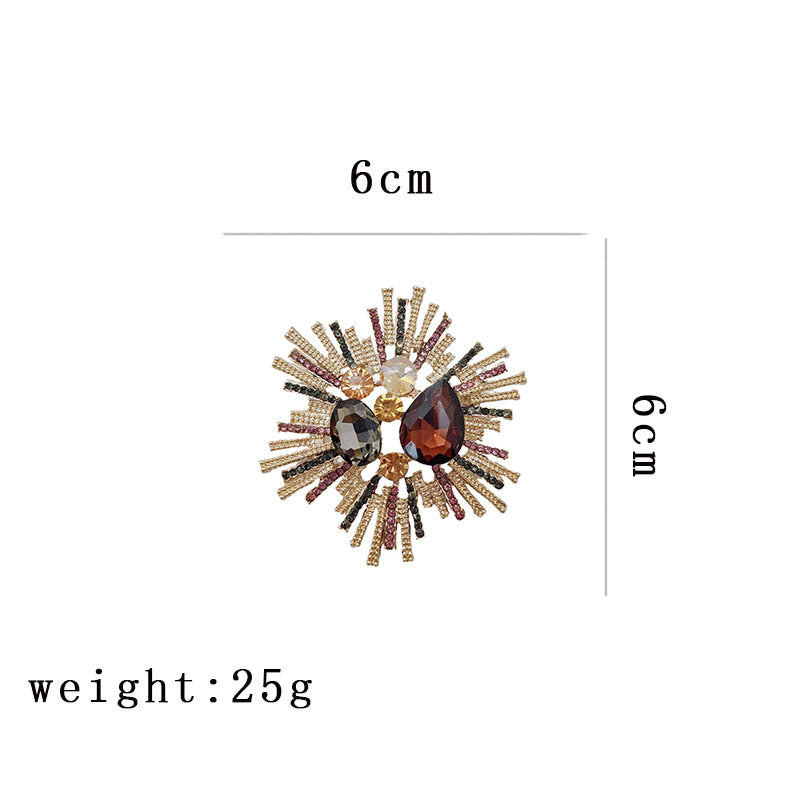 Fireworks Brooch | Gemstone Sparkle Pin | Evening Party