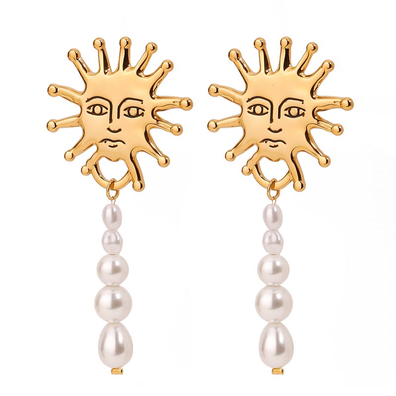 Sun Pearl Drop Earring