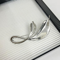 Matte Folded Leaf Brooch | Minimalist Lapel Pin for Tops