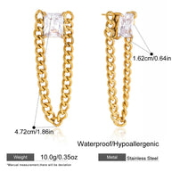 Zircon Stud Earrings | Fringe Style | Stainless Steel Gift