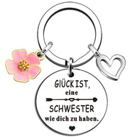 Cherry Bloom Keychain | Steel Round Engrave | Birthday