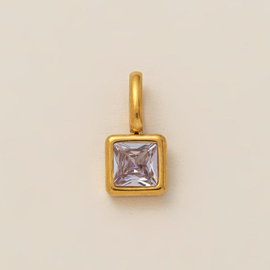 European Colorful 12 Birthstones Pendant Zircon DIY Charm