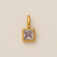 European Colorful 12 Birthstones Pendant Zircon DIY Charm