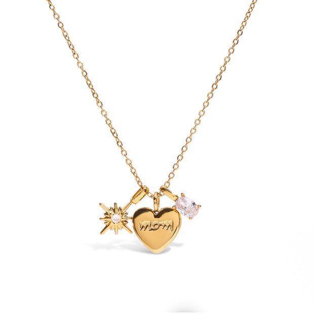 Puffs Heart Charm Necklace