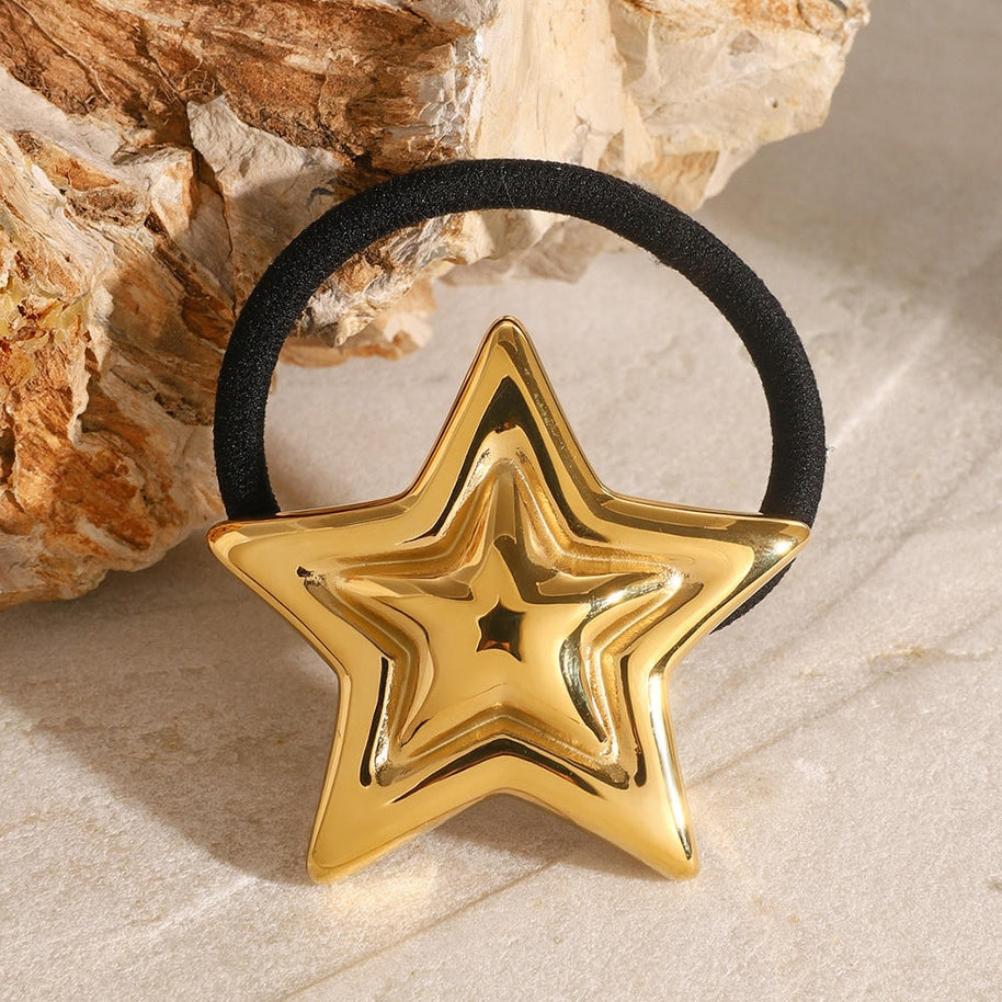 Star Hair Tie Stainless Steel Ponytail Band JXH2408014