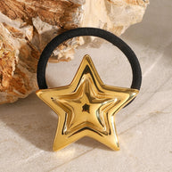 Star Hair Tie Stainless Steel Ponytail Band JXH2408014