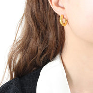 Irregular Bold C Hoop Earring