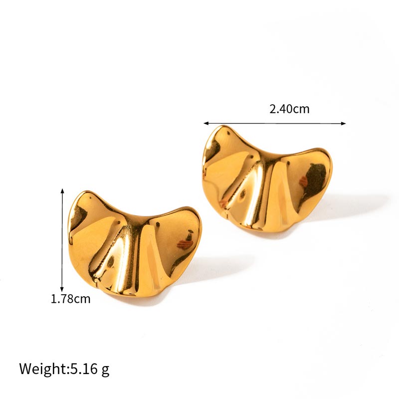 Textured Bean Stud Earring