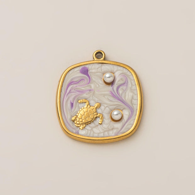 Fashion Ocean Animal Pendant Steel 18K Gold Plated JX252504GK