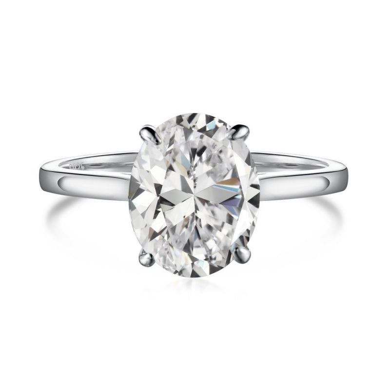 Oval CZ Sterling Silver Wedding Ring JDY120702