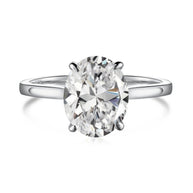 Oval CZ Sterling Silver Wedding Ring JDY120702