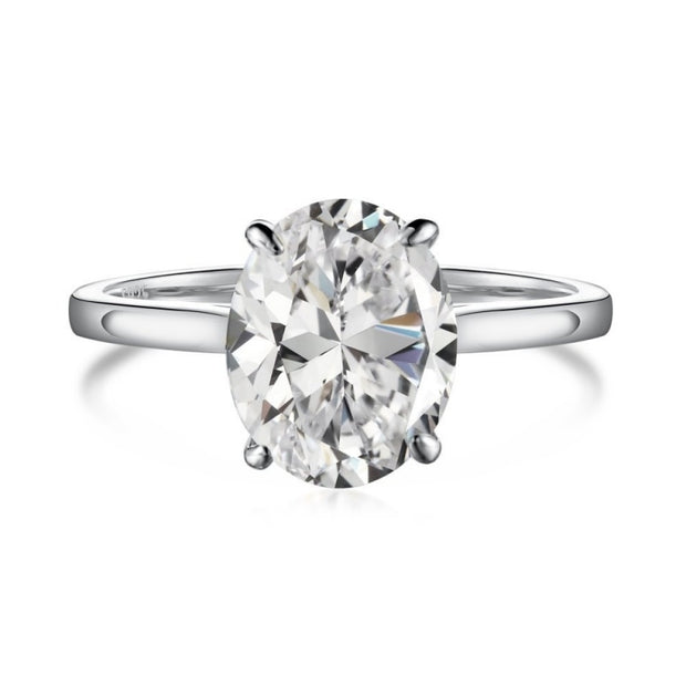 Oval CZ Sterling Silver Wedding Ring JDY120702