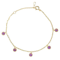 Amethyst Gemstone Charm Bracelet GS2168