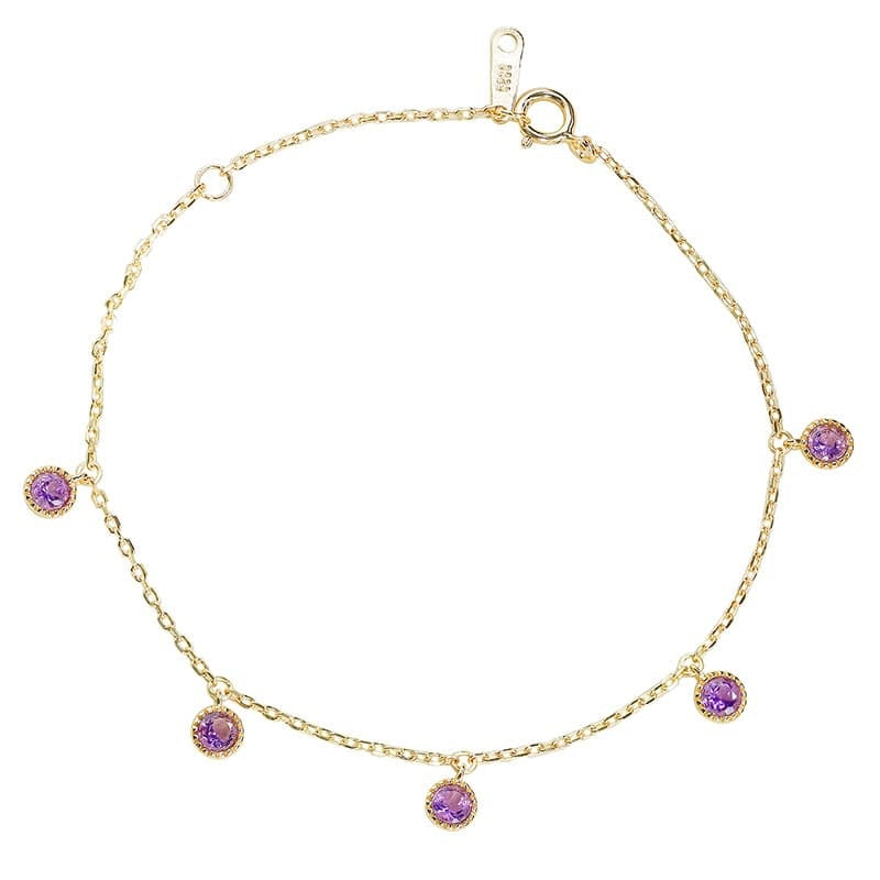 Amethyst Gemstone Charm Bracelet GS2168