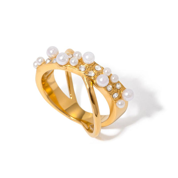 Pearl Cross Ring
