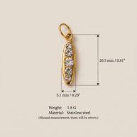Vintage Gemstone Crystal Stainless Steel DIY Pendants Charm