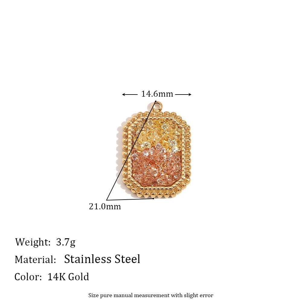 Minimalist Heart Shape Pendant Steel 14K Gold Plated Women