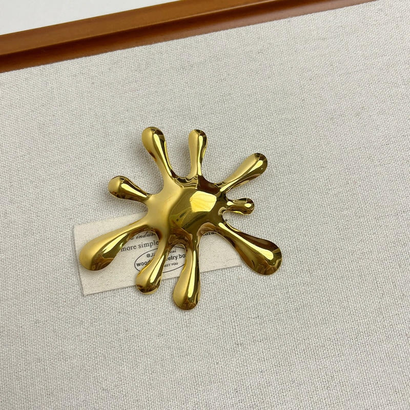 Firework Brooch | Polished Metal Statement Pin for Blazers