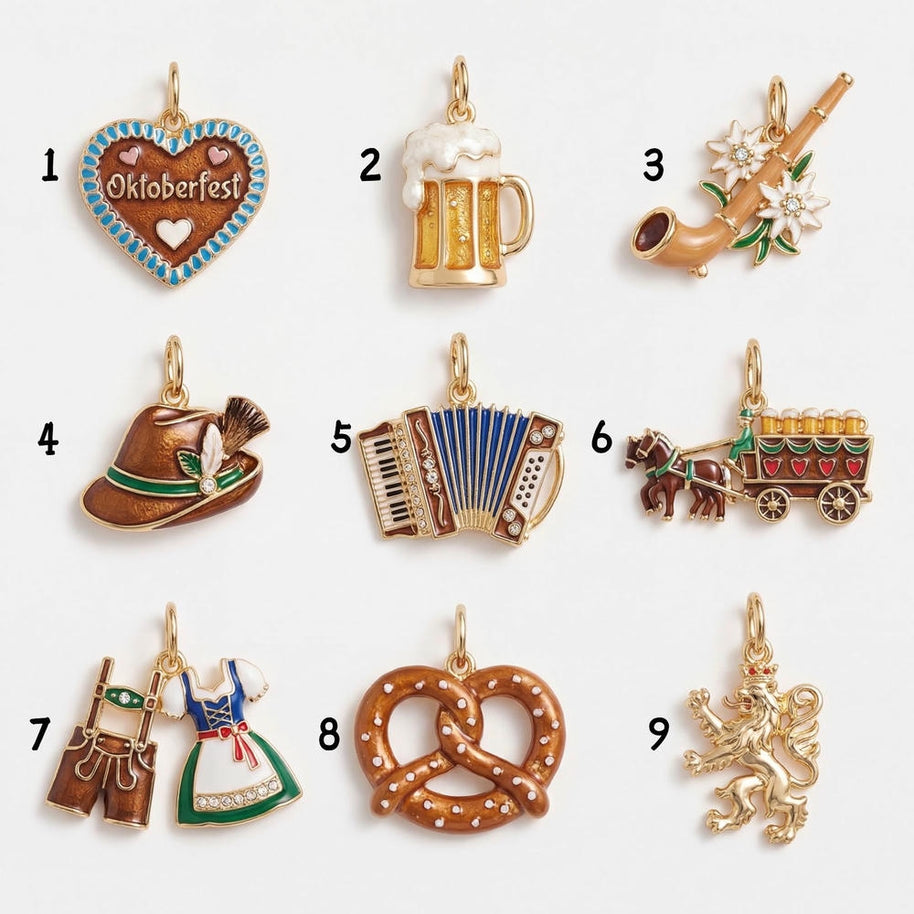 Oktoberfest Themed Enamel Charm DIY Jewelry Pendant JX261712KI