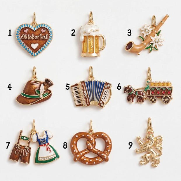 Oktoberfest Themed Enamel Charm DIY Jewelry Pendant JX261712KI