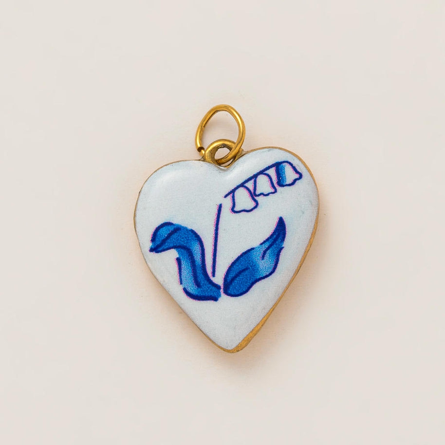 DIY Flower Grass Pendant Heart Print Colorful Charm JX252601S