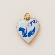 DIY Flower Grass Pendant Heart Print Colorful Charm JX252601S