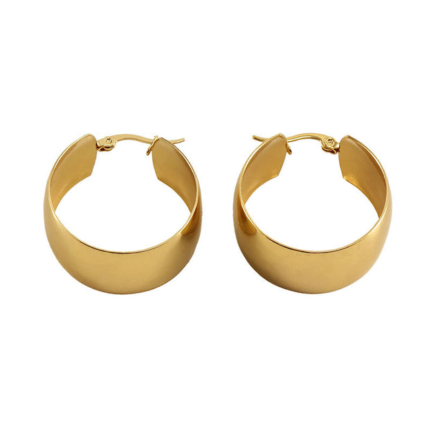 Wide Large Tube Hoop Earrings