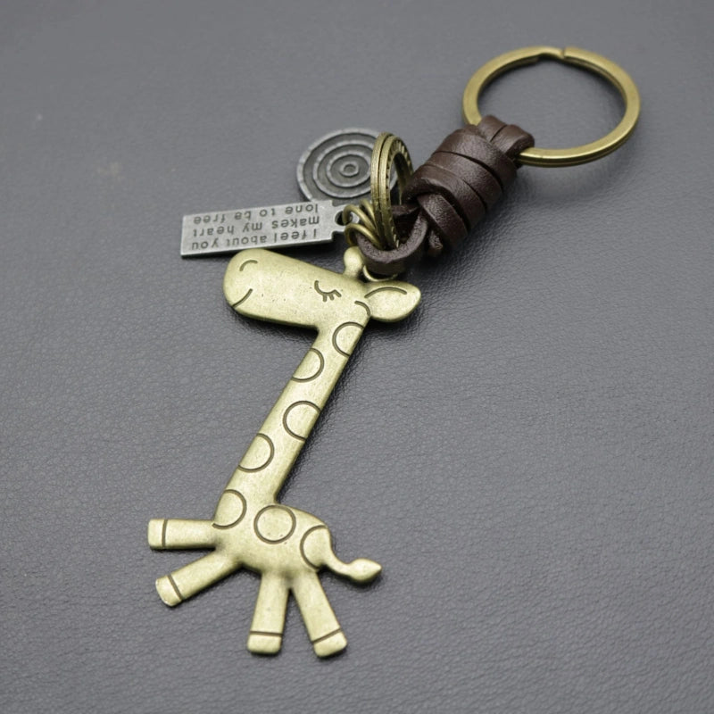 Custom Deer Key Fob | Braided Leather Vintage Keychain