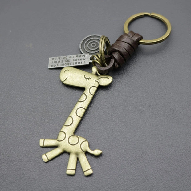 Custom Deer Key Fob | Braided Leather Vintage Keychain