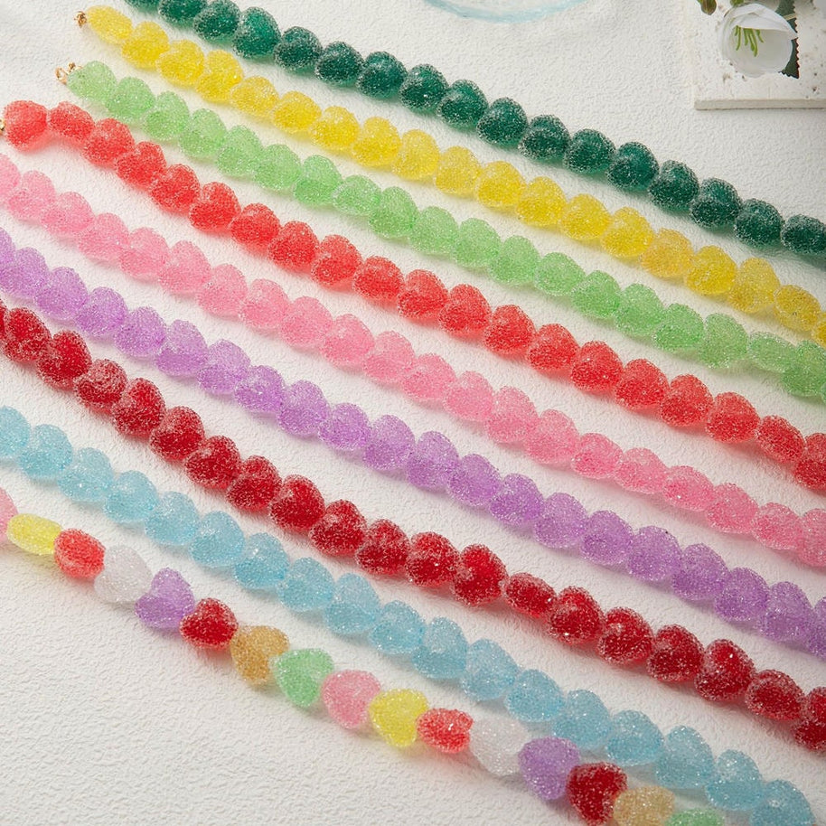 Cute Candy-Colored Resin Sugar-Coated Heart Bag Chain Pendant