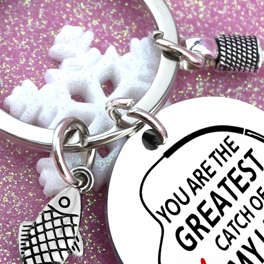 Fishing Keychain | Fish Hook Pendant | Angler Gift
