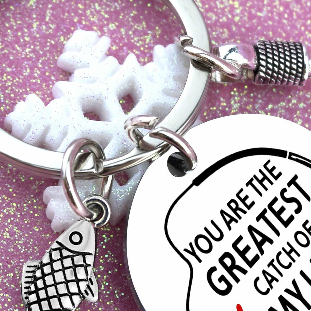 Fishing Keychain | Fish Hook Pendant | Angler Gift
