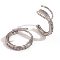 CZ Twisted Double Layer Earring