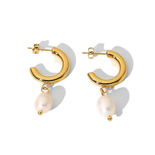 Pearl Drop Hoops JXE201575