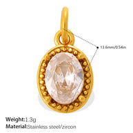 European Vintage Sunflower Water Drop Pendant Steel 18K