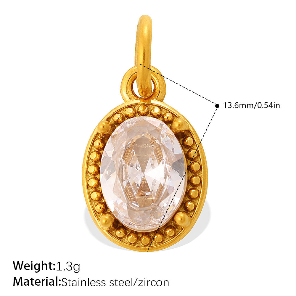 European Vintage Sunflower Water Drop Pendant Steel 18K