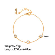 White Zircon Bracelet Gold Plated