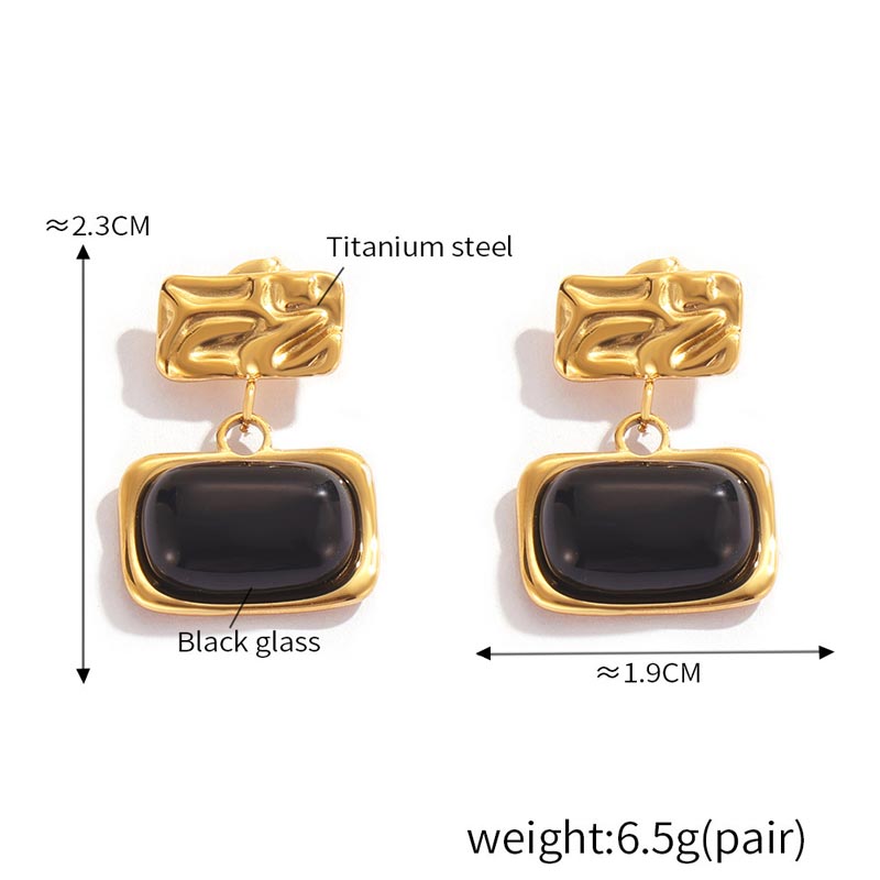 Square Glass Stud Earrings